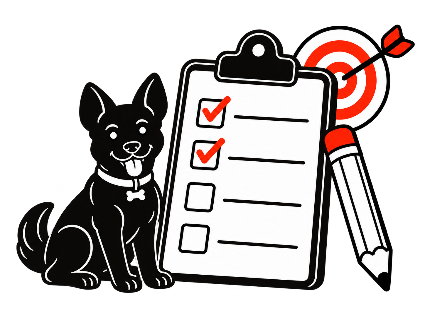 Perro de Salvador Marín junto a una lista de preparación para ABM